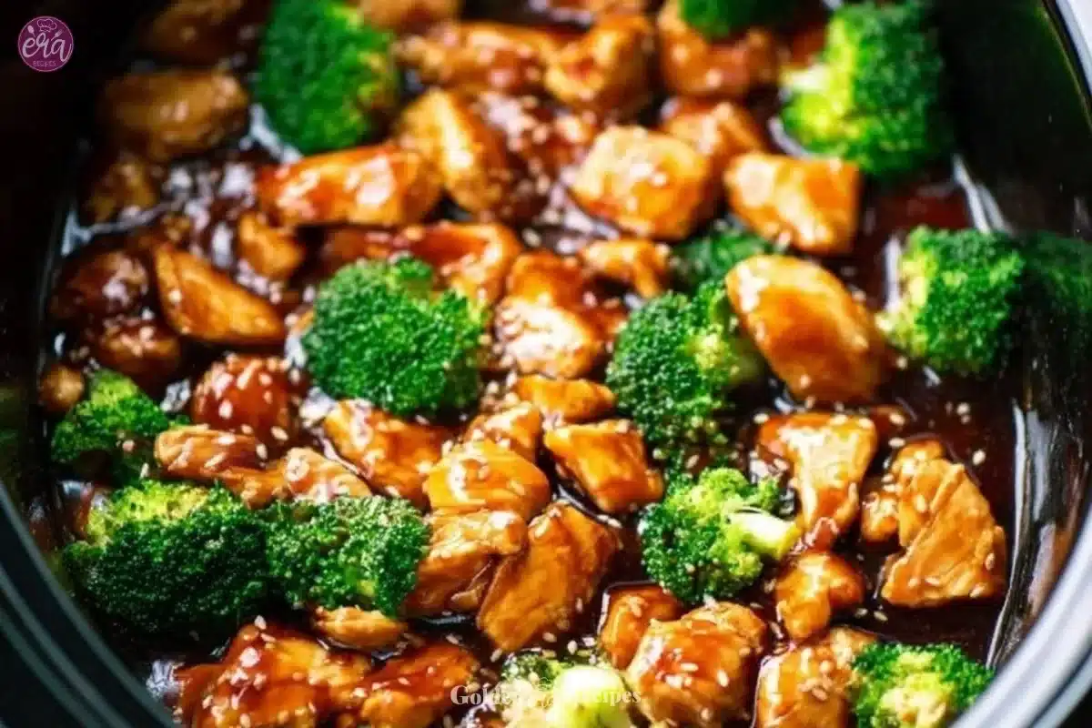 Delicious Dump and Go Crockpot Teriyaki Chicken served with rice and vegetables.