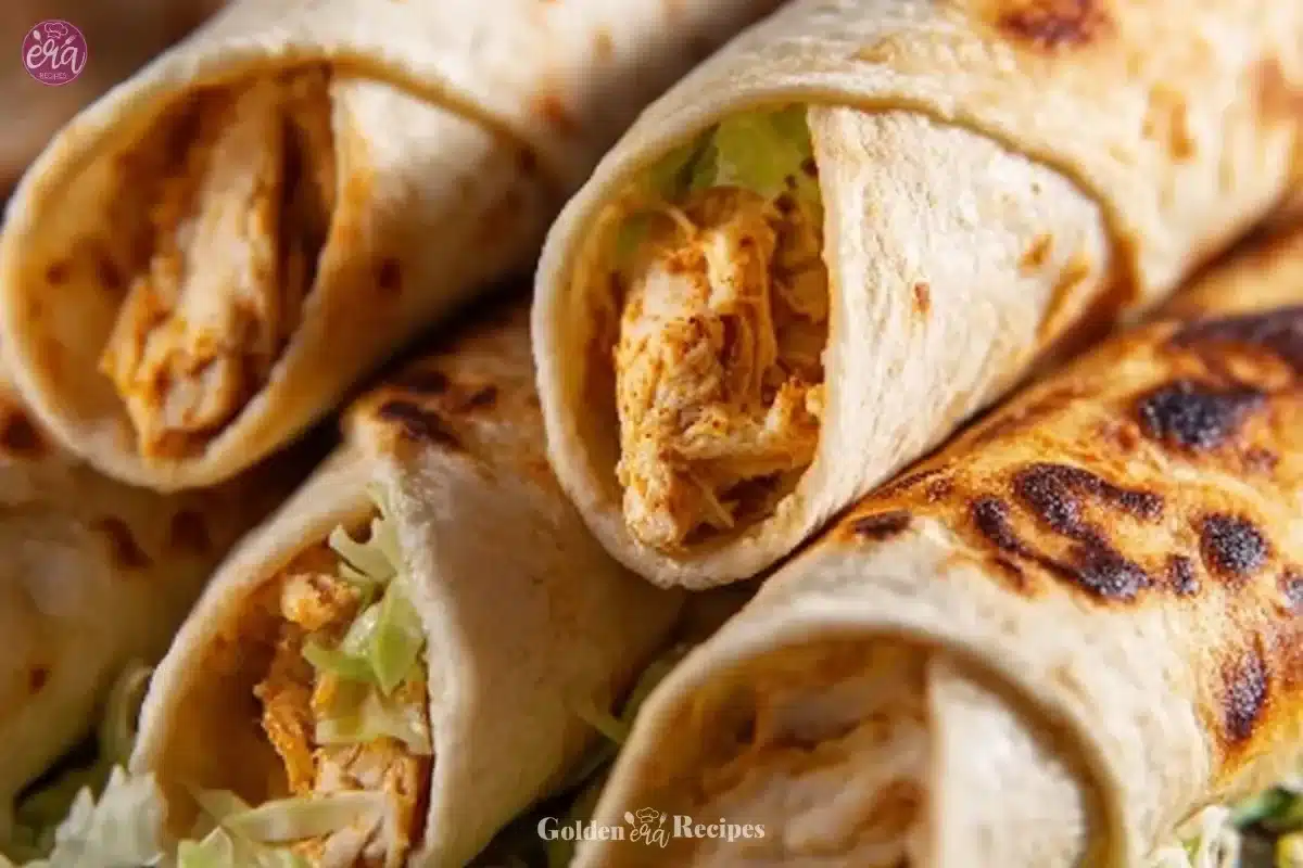 Homemade gluten-free chicken taquitos ready to serve.