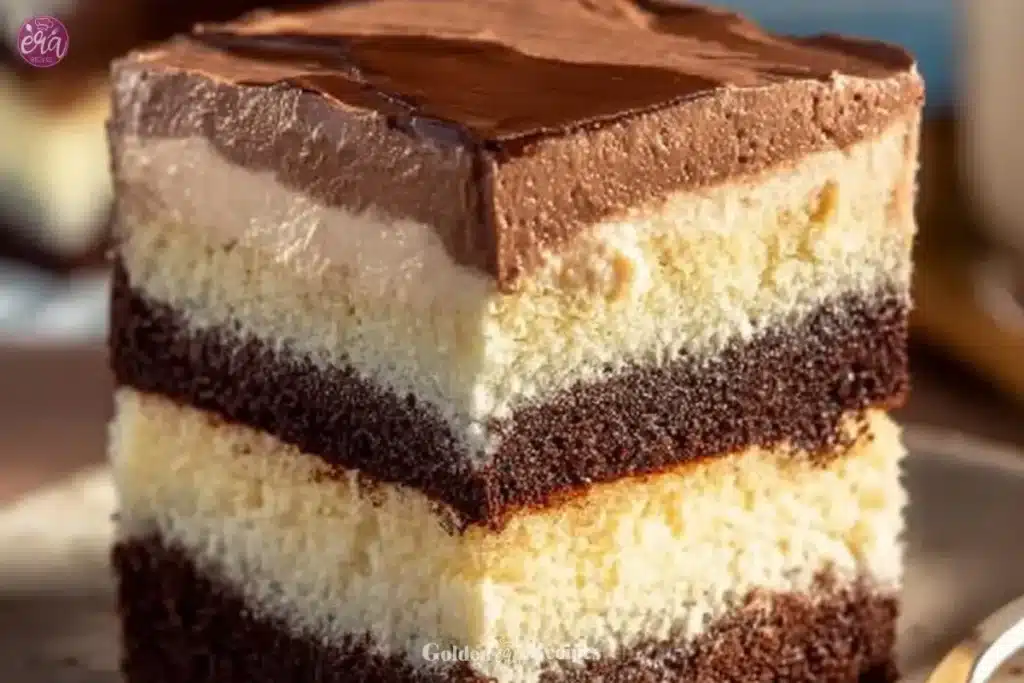 Italian Love Cake for Cozy Layers of Chocolate & Ricotta 1 Slice of Italian Love Cake with layers of flavor and romance