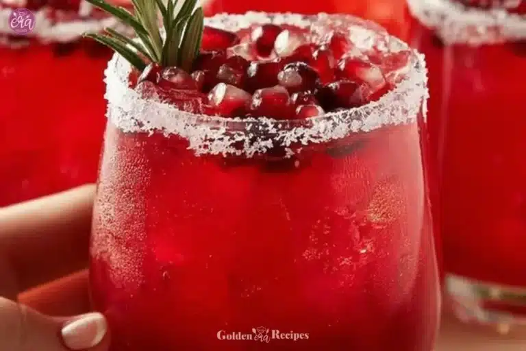 Mistletoe Margarita cocktail with festive decorations
