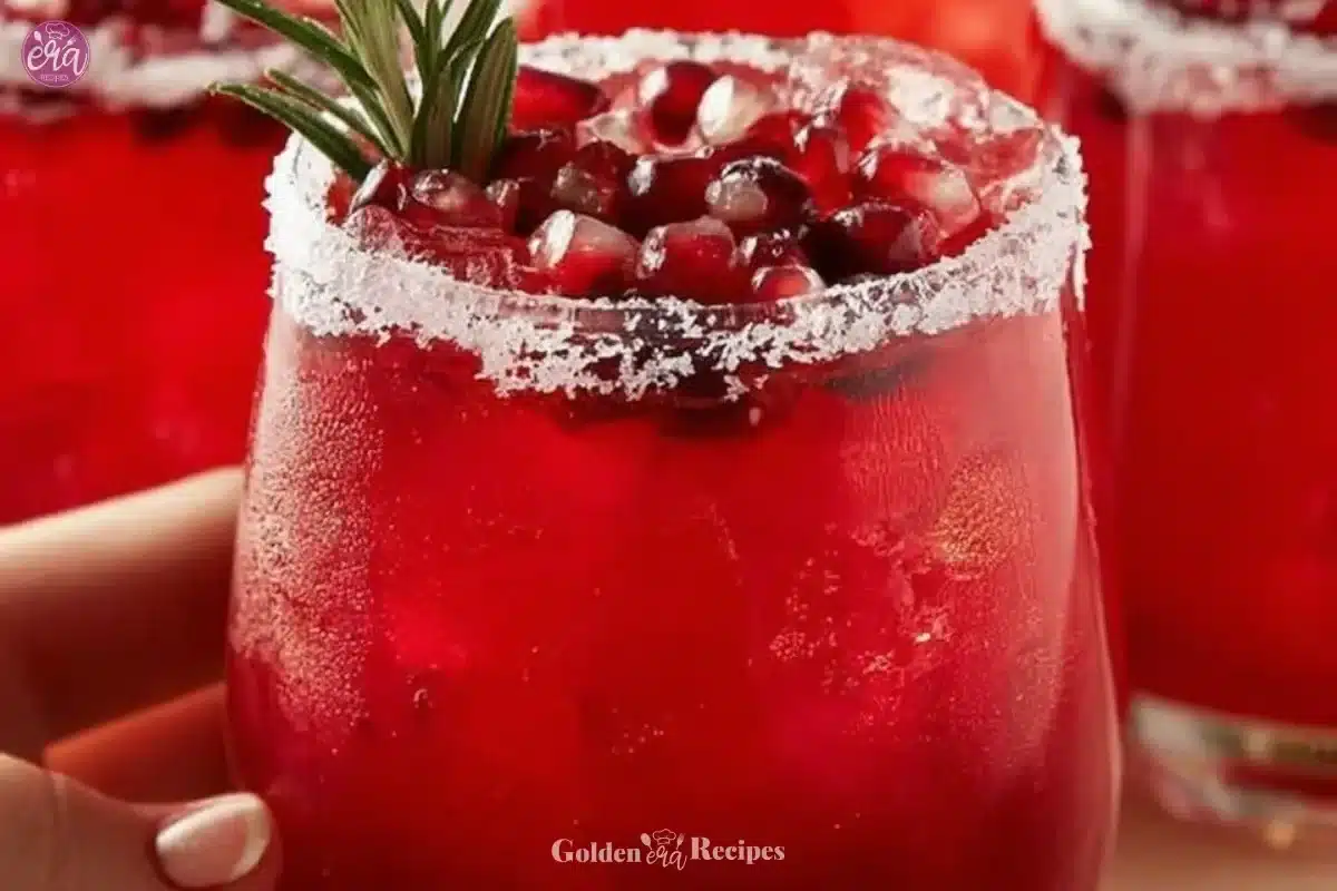 Mistletoe Margarita cocktail with festive decorations
