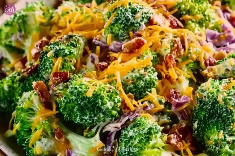 Delicious broccoli salad with vibrant ingredients and dressing