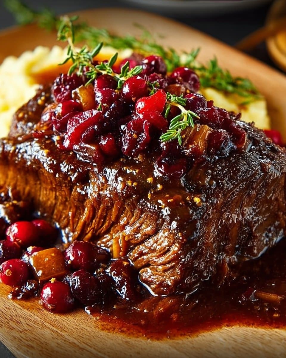 Slow-Braised Beef Roast with Cranberry Balsamic Glaze 2 Slow-Braised Beef Roast with Cranberry Balsamic Glaze