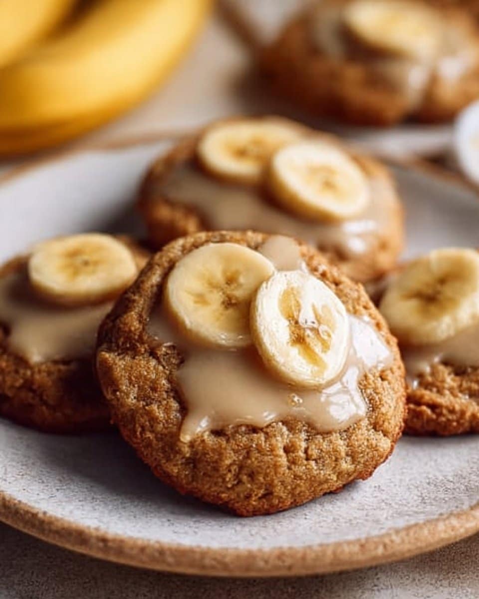 Crumbl Banana Bread Cookies with Cream Cheese Glaze