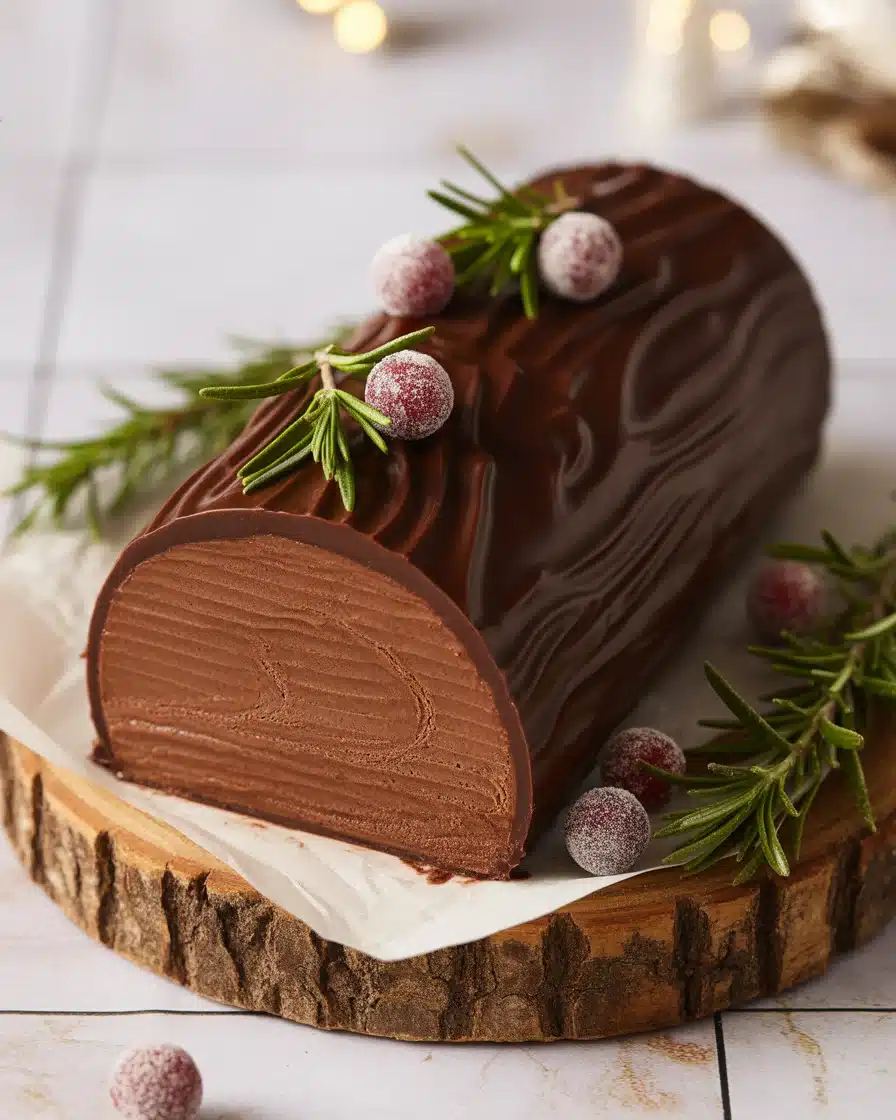 Homemade Christmas Log Cake with a Classic Yule Log Look 2 homemade christmas log cake