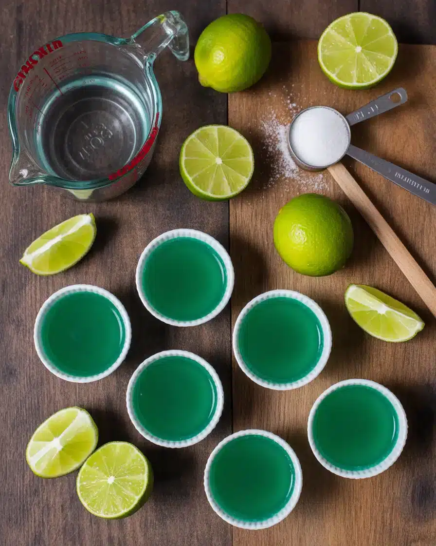 Margarita Jello Shots with Fresh Lime Flavor 4 Margarita Jello Shots with Fresh Lime Flavor