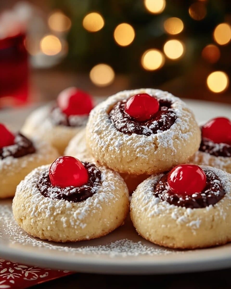 Christmas Maraschino Cherry Shortbread Cookies