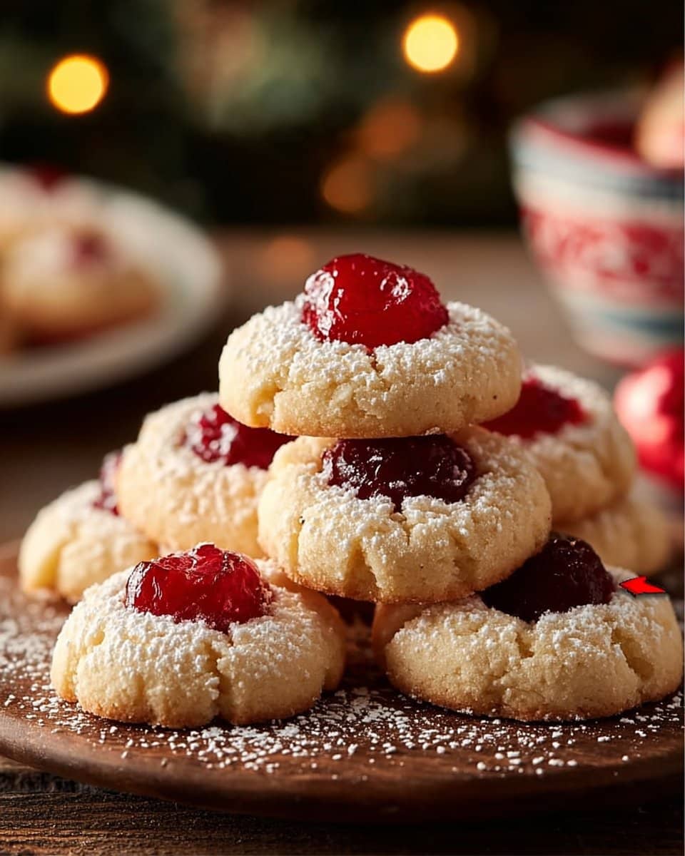 Christmas Maraschino Cherry Shortbread Cookies