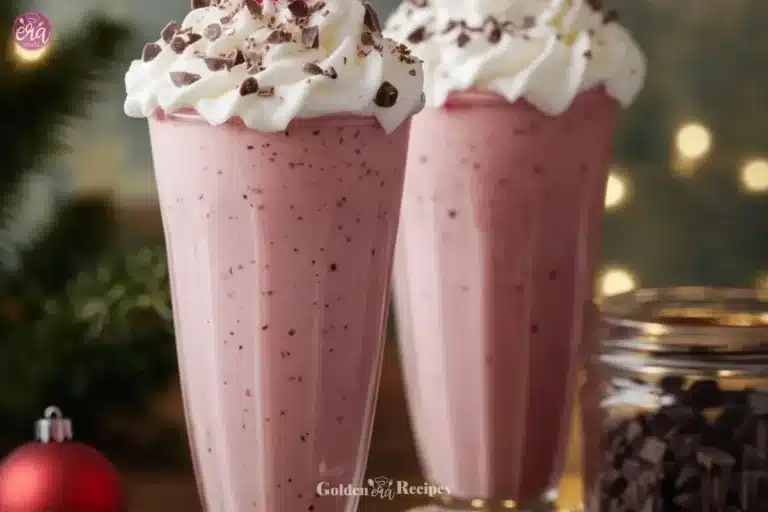 Chick-fil-A Peppermint Milkshake 12 Chick-fil-A Peppermint Milkshake in a festive cup with whipped cream and a cherry on top.