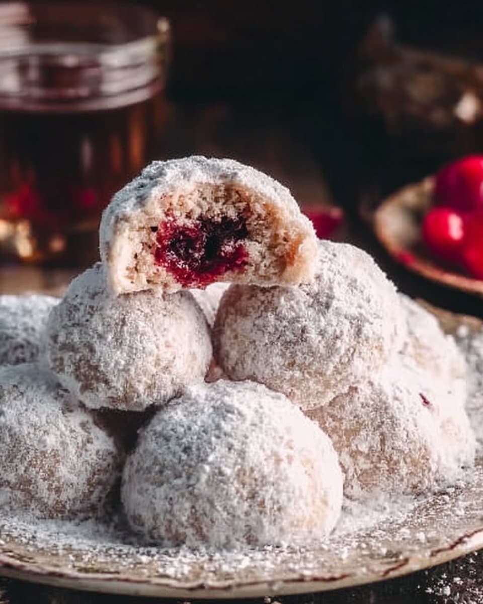 Cherry Snowball Cookies