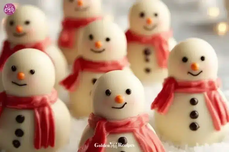 Mini No-Bake Vegan Snowman Truffles 8 Mini No-Bake Vegan Snowman Truffles