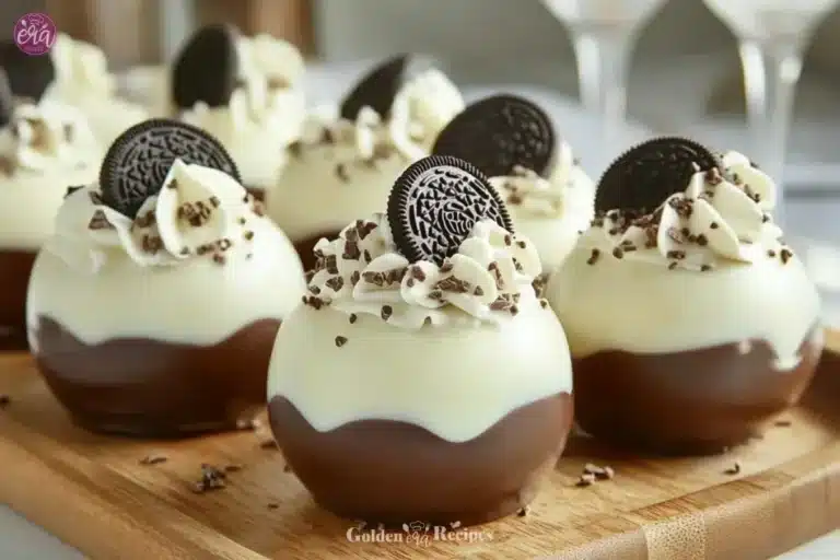 Oreo Hot Chocolate Bombs ready to melt for a cozy drink