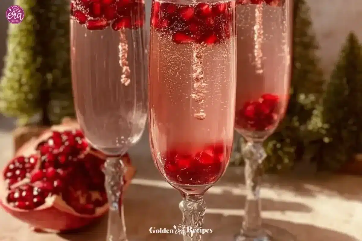 Ornament Sparklers Christmas Cocktail with festive garnishes in a glass