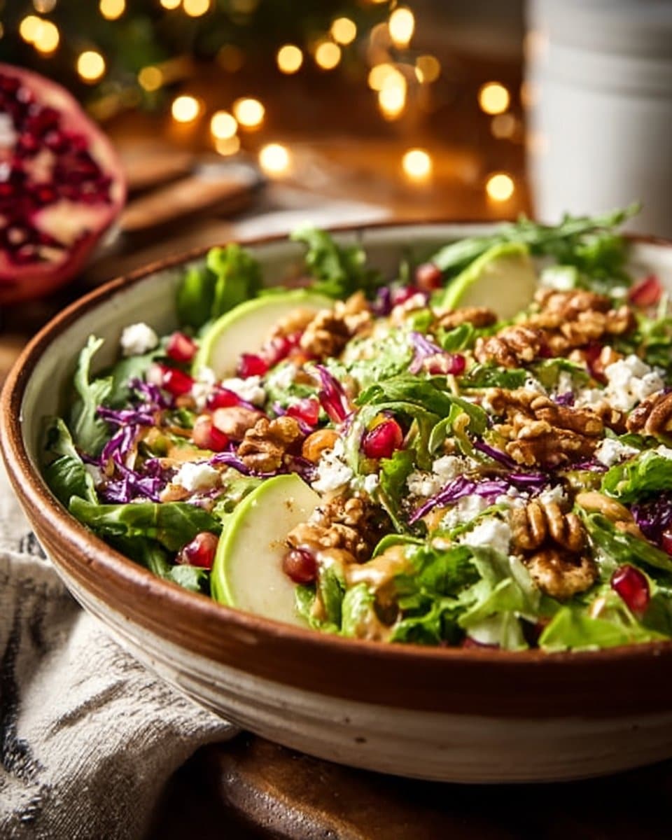 Tasty Christmas Salad with Honey Mustard Dressing