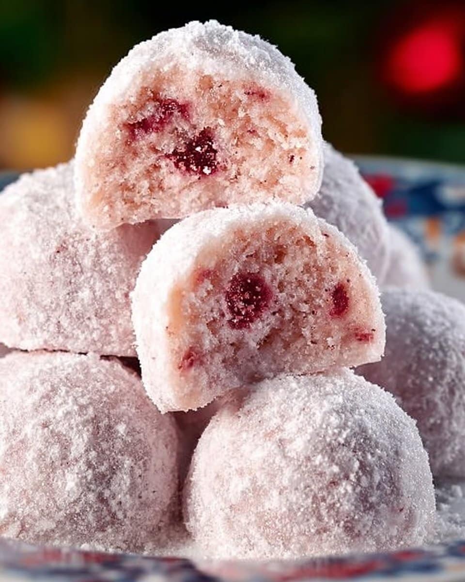 Cherry Snowball Cookies