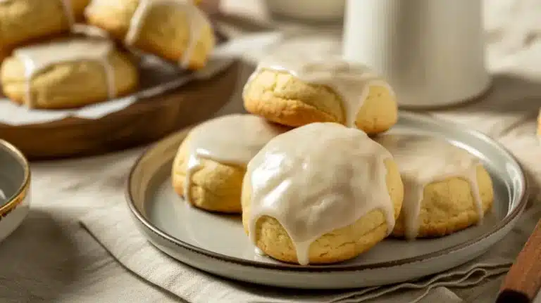 Soft Ricotta Cookies with a Light, Cake-Like Crumb 6 Delicious ricotta cookies topped with a sweet lemon glaze and colorful sprinkles.