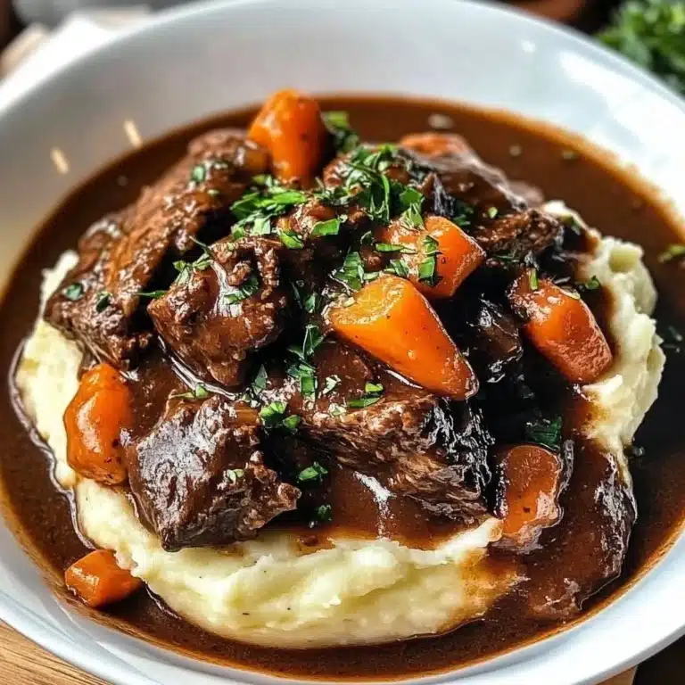 Authentic Beef Bourguignon Recipe for Rich Flavor 4 Bowl of authentic beef bourguignon garnished with fresh herbs