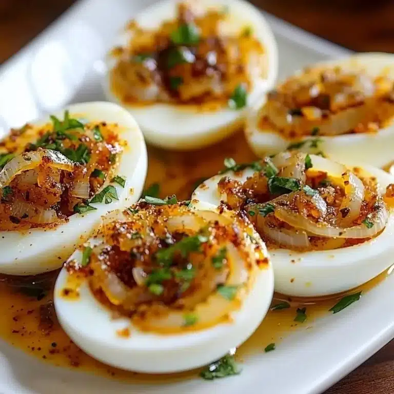 Cajun boiled eggs with spicy garlic butter sauce served as a keto snack