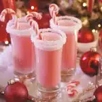 Delicious candy cane shots served in festive holiday glasses