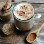 Homemade Chai Latte Powder with spices and milk