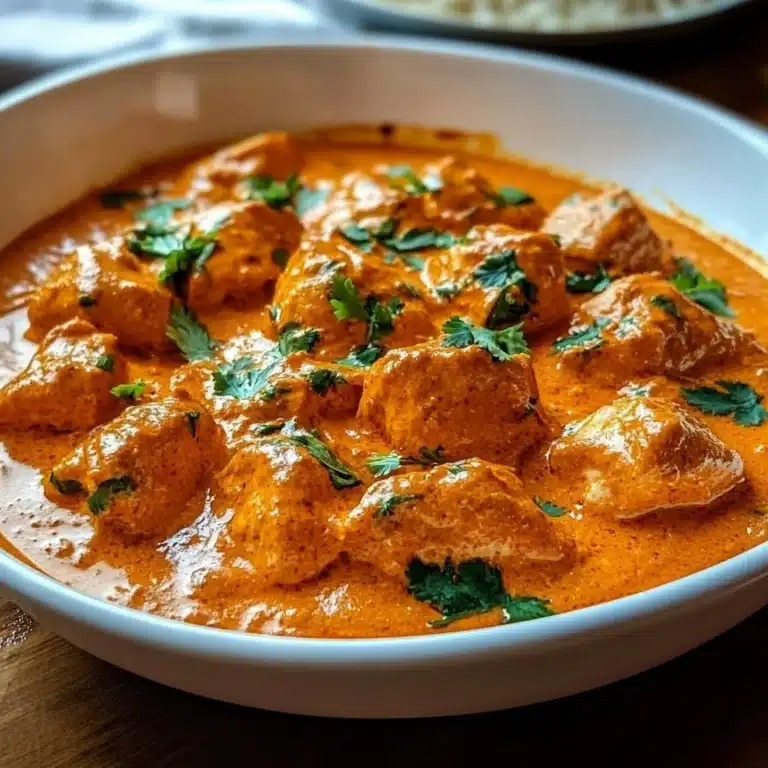 Gordon Ramsay's Chicken Tikka Masala 6 Plate of Gordon Ramsay's Chicken Tikka Masala garnished with cilantro and served with rice.