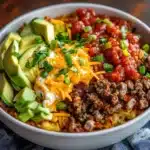 Delicious Hash Brown Breakfast Bowls topped with fresh ingredients.