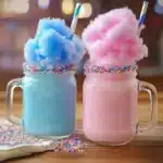 Delicious cotton candy mocktail served in a colorful glass with candy garnish