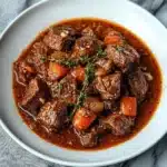Traditional Stracotto Italian pot roast served for a special gathering