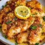Lemon Chicken served with a rich and tangy Lemon Butter Sauce