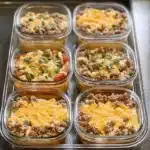 Colorful meal prep breakfast bowls with various healthy ingredients