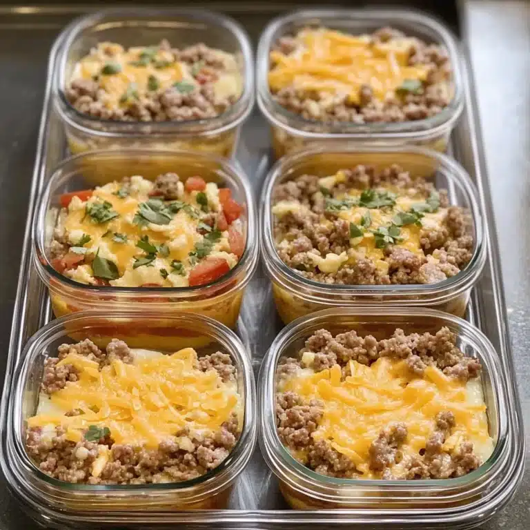 Meal Prep Breakfast Bowls 7 Colorful meal prep breakfast bowls with various healthy ingredients
