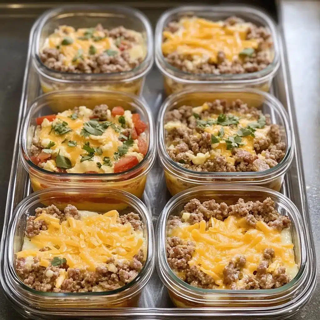 Meal Prep Breakfast Bowls 5 Colorful meal prep breakfast bowls with various healthy ingredients