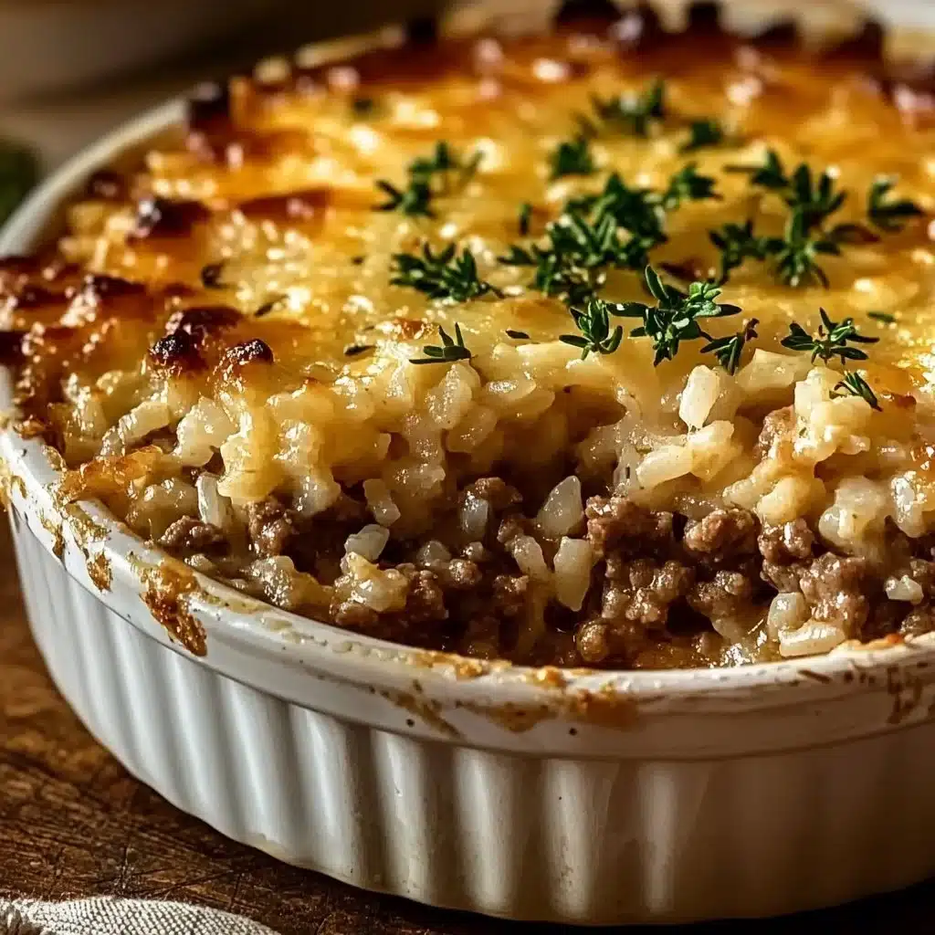 Savory French Onion Ground Beef and Rice Casserole Delight