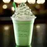 Delicious Shamrock Shake in a festive glass with a green swirl