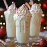 Delicious Peppermint Float with festive toppings for Christmas