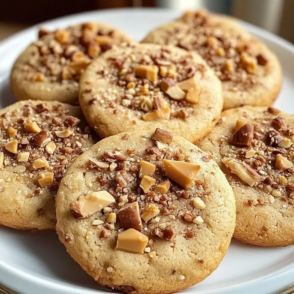 Toffee Icebox Cookies 5 Plate of homemade Toffee Icebox Cookies, freshly baked and ready to enjoy.