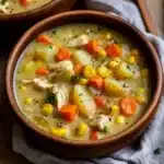 Bowl of Amish Snow Day Soup, a hearty beef winter comfort food