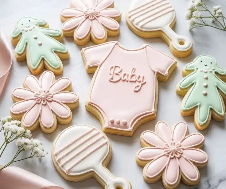 Baby in Bloom Cookies – Adorable Floral Baby Shower Sugar Cookies