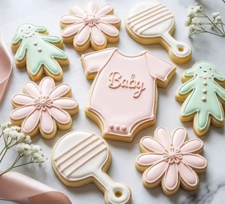 Baby in Bloom Cookies – Adorable Floral Baby Shower Sugar Cookies