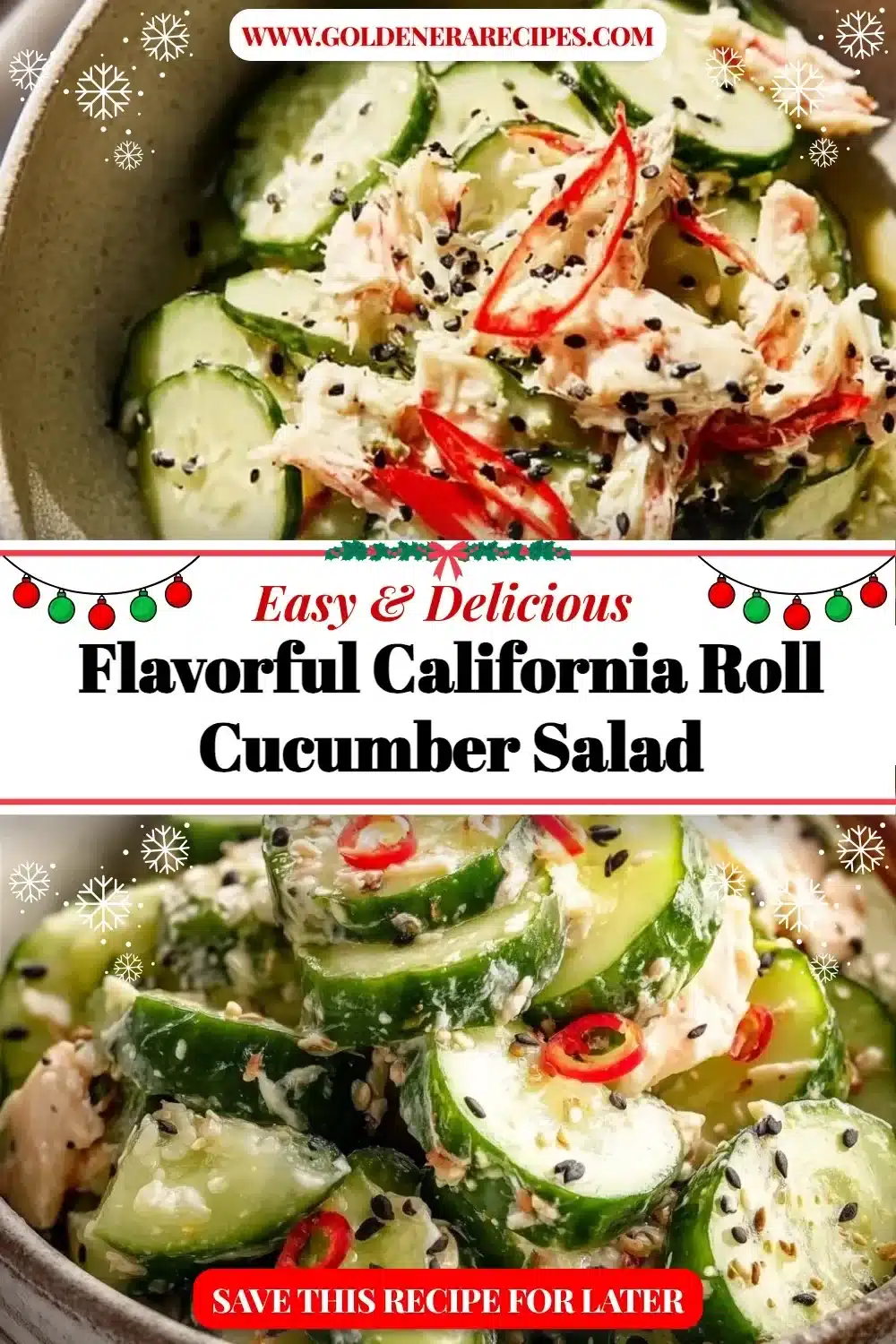 Flavorful California Roll Cucumber Salad