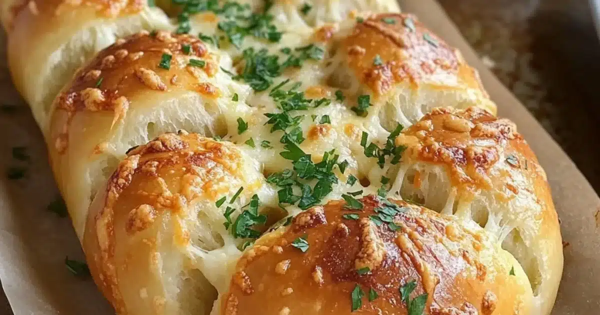 Cheesy Stuffed Garlic Bread Rolls