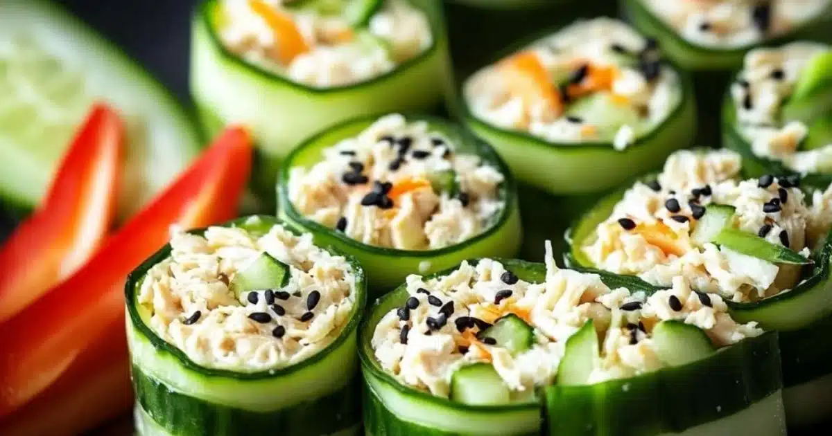 Chicken Salad Cucumber Roll Ups
