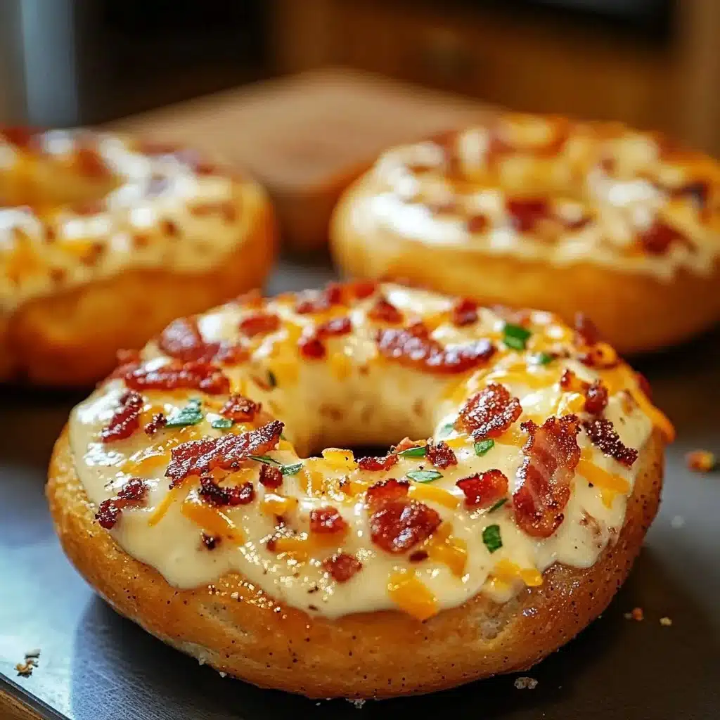 Creamy Bacon Cheddar Bagels 2 Creamy Bacon Cheddar Bagels