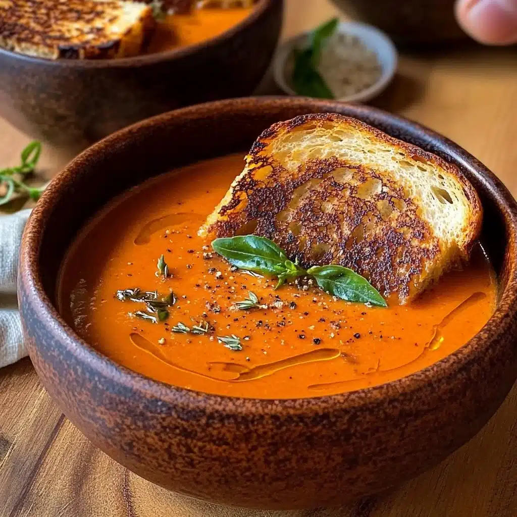 Creamy Tomato Soup with Grilled Cheese