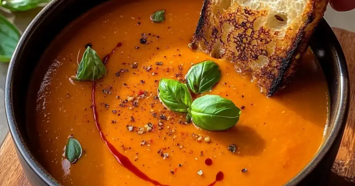 Creamy Tomato Soup with Grilled Cheese