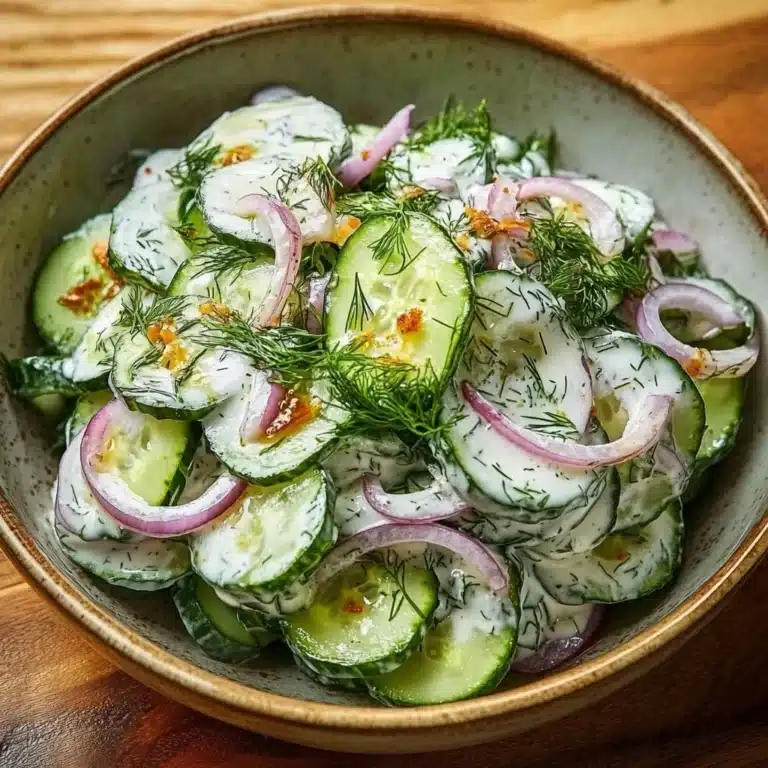 Delicious cucumber ranch salad with fresh vegetables and creamy dressing