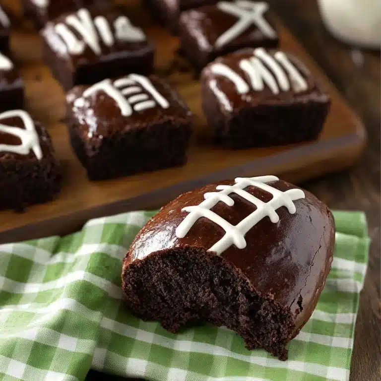 Delicious fudgy football brownies decorated for game day