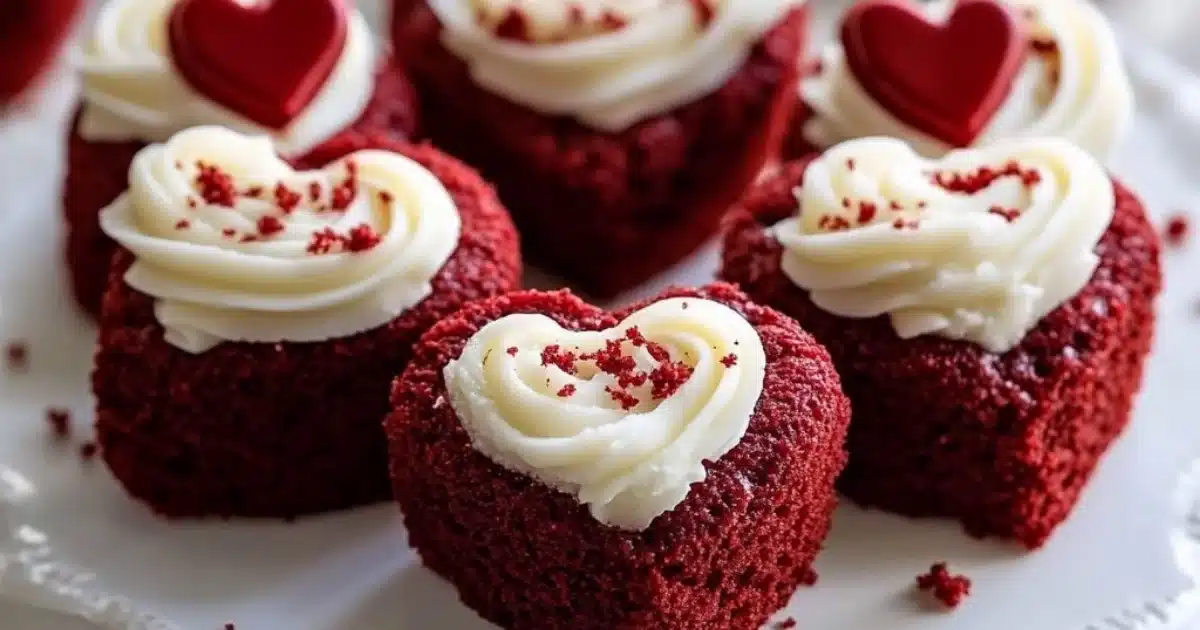 Heart-Shaped Red Velvet Mini Cakes