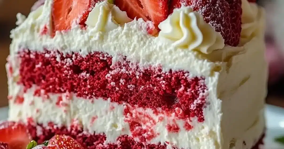 Irresistible Strawberry Earthquake Cake
