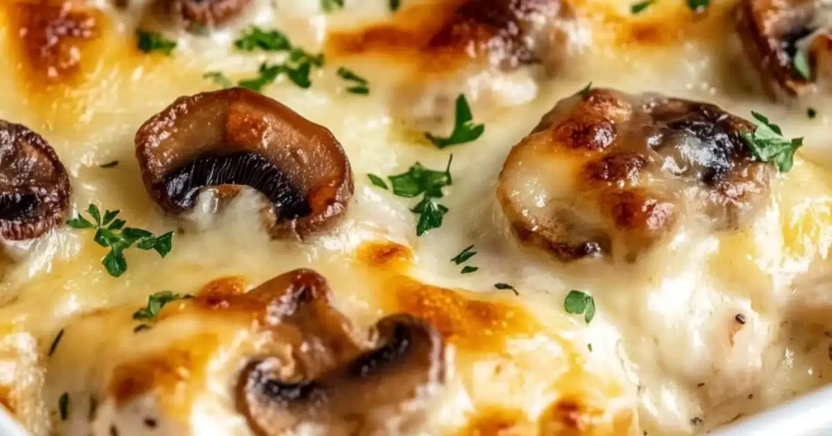 Keto Garlic Mushroom Chicken Casserole